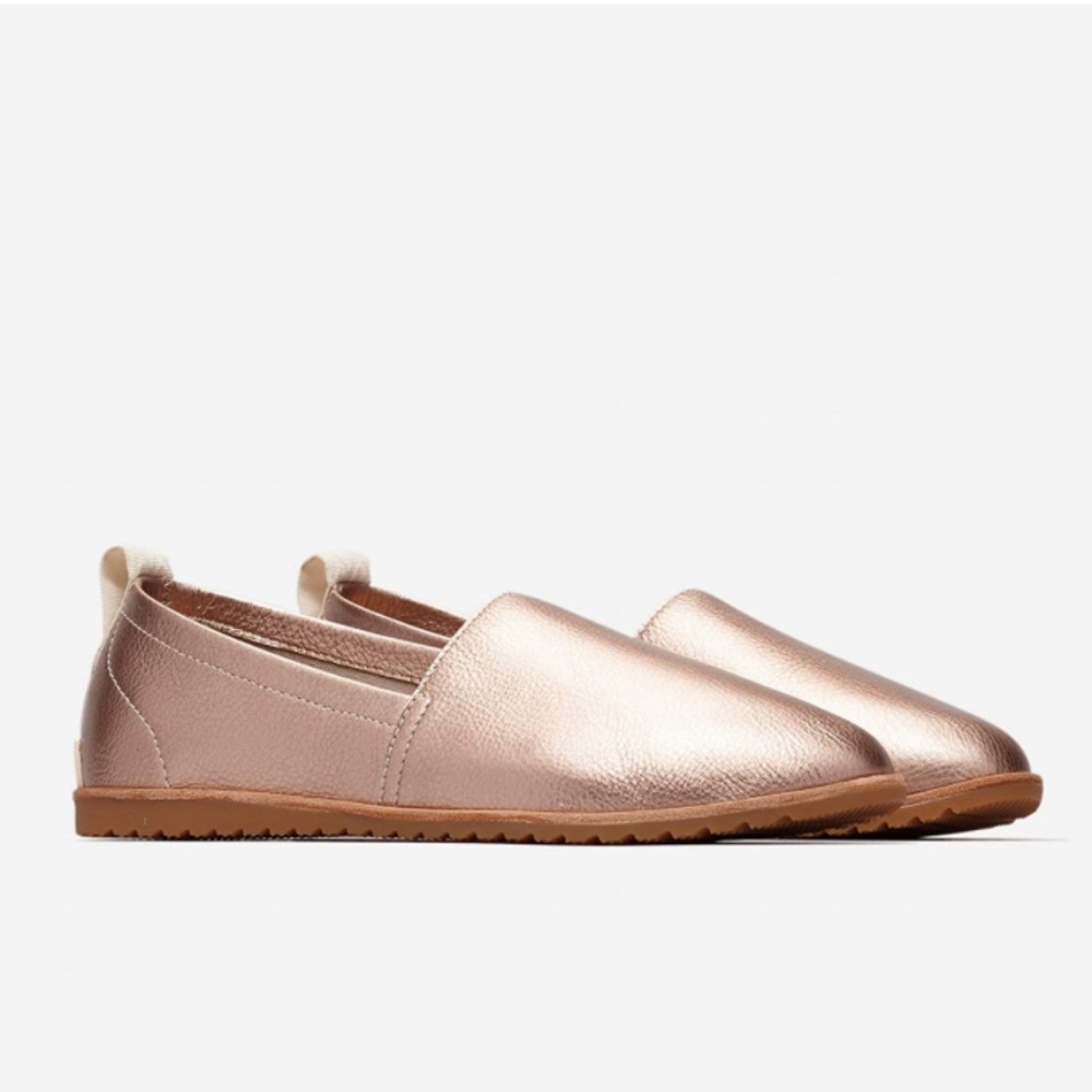 SOREL metallic gold leather Ella slip on shoe